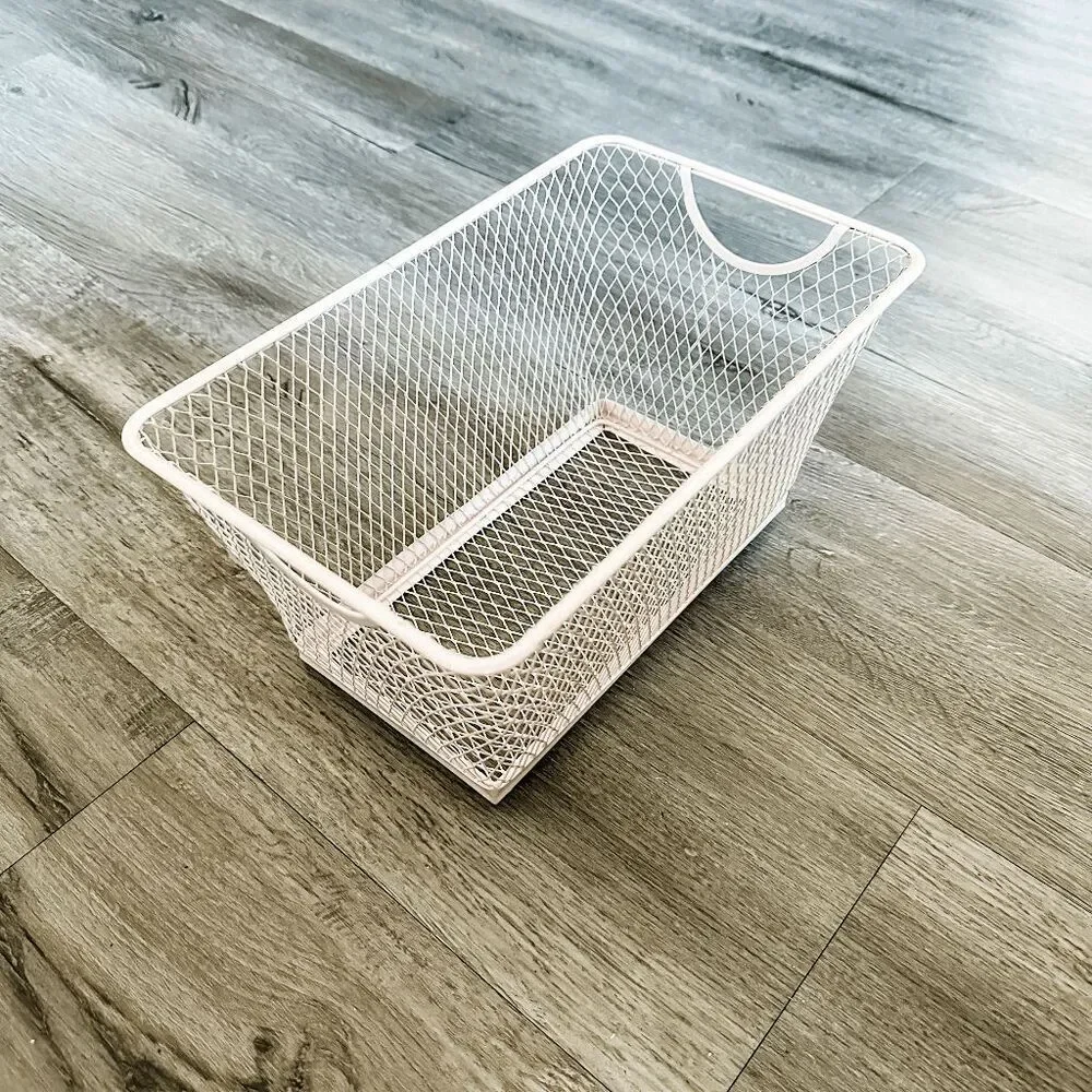 Pink & Beige Wire Basket Set of 2